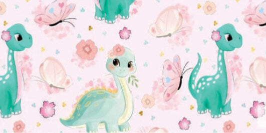 Nasogastric Tube Tape  -  Pink Dinosaur